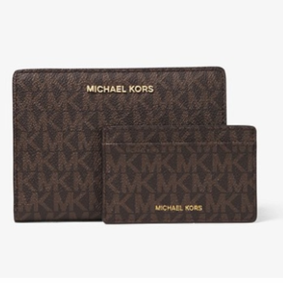 MICHAEL Michael Kors Handbags - Michael Kors Logo Slim Wallet + Card Case NWT